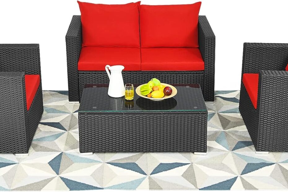 Transform Your Outdoors: Tangkula 4 Piece Wicker Patio Set Review