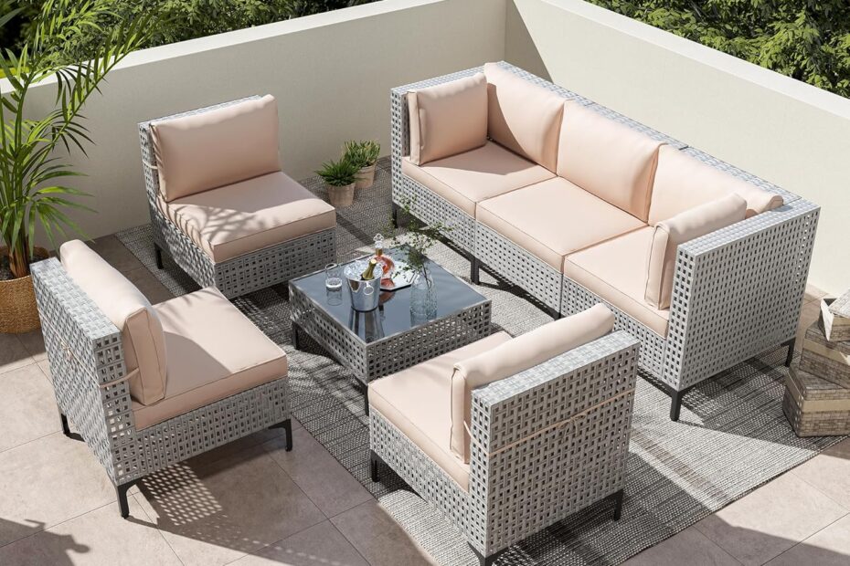 Transform Your Outdoors: Ultimate Review of the 7-Piece All-Weather Rattan Patio Set!
