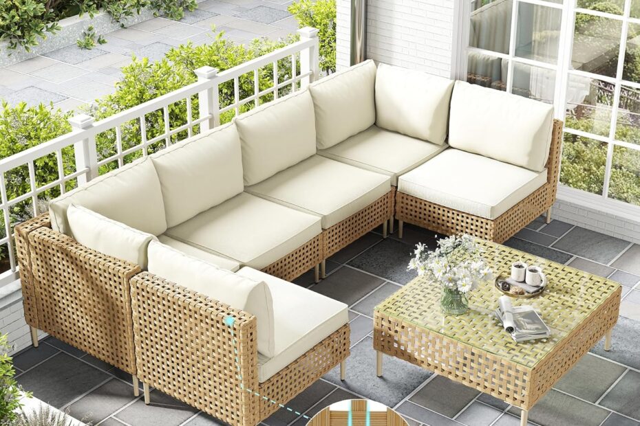 Transform Your Patio with the 7 Piece Wicker Sectional Furniture Set: A Perfect Blend of Style and Comfort!