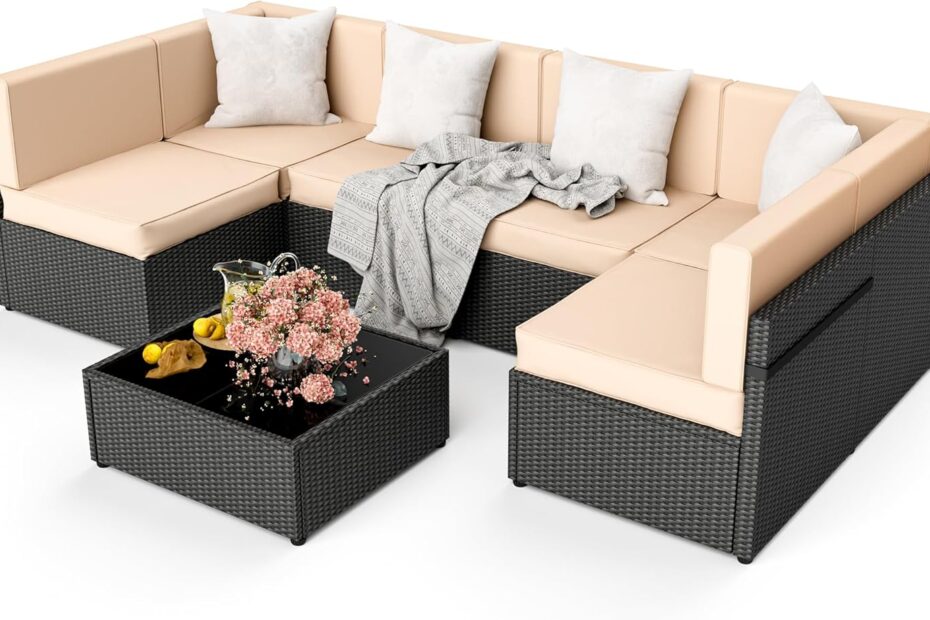 Transform Your Patio with the Pamapic 7-Piece Rattan Sectional Sofa Set: A Review
