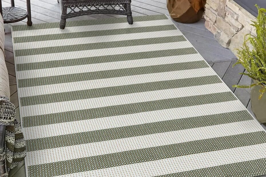 Transform Your Space: OJIA Green & White Striped Washable Area Rug Review