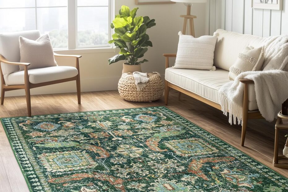 Transform Your Space: Review of the 4x6 ft Washable Green Boho Area Rug