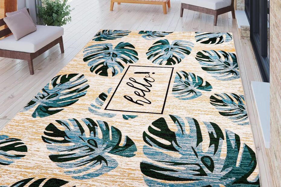 Transform Your Space: Review of the Waterproof Blue Green Outdoor Patio Rug