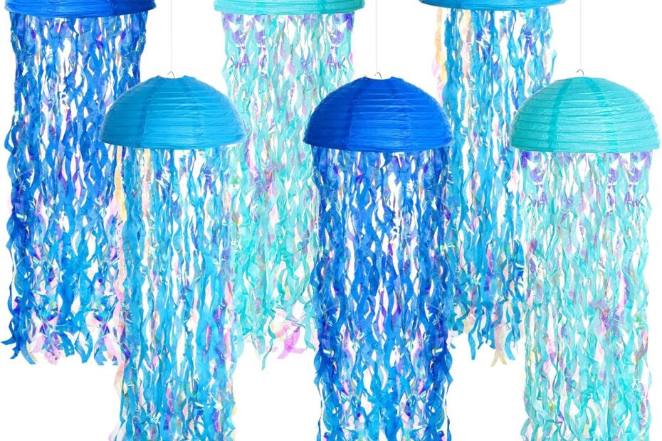 Transform Your Space with Stunning Blue Jellyfish Lanterns: Perfect for Ocean-Themed Celebrations!