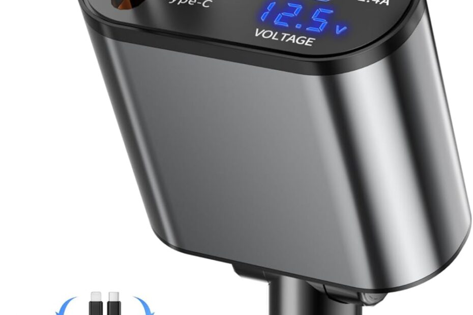 Ultimate 4-in-1 Retractable Car Charger: Fast Charging for Your iPhone and More!