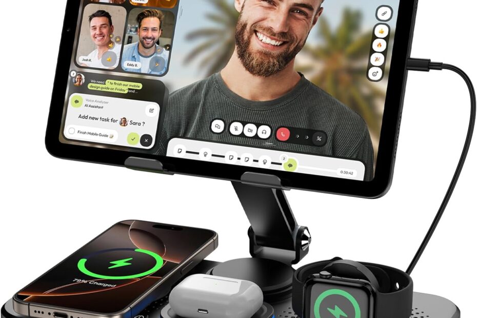 Ultimate 6-in-1 Wireless Charger: The Stylish Solution for All Your Apple Devices!