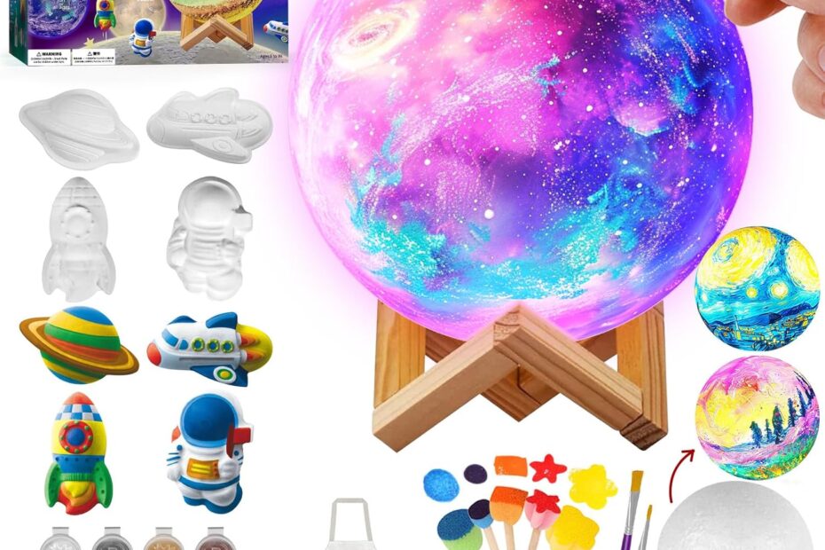 Unleash Creativity with the Paint Your Own Moon Lamp Kit: The Perfect DIY Gift for Kids!