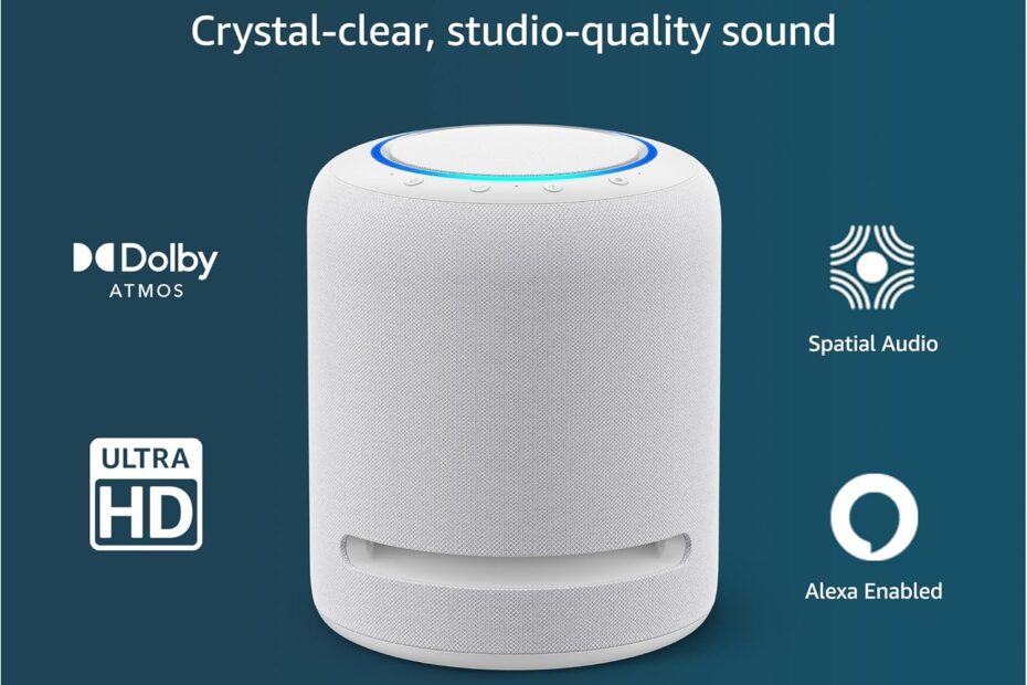 Unleash Rich Sound with the New Amazon Echo Studio in Glacier White!