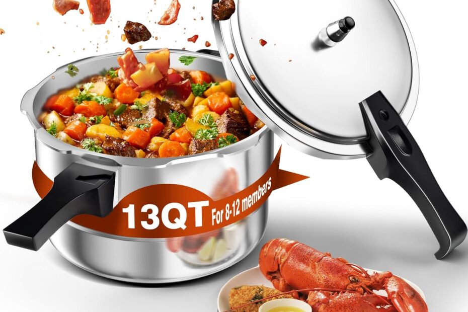 Unlock Flavor: WantJoin 13Qt Aluminum Pressure Cooker - Your Ultimate Cooking Companion!