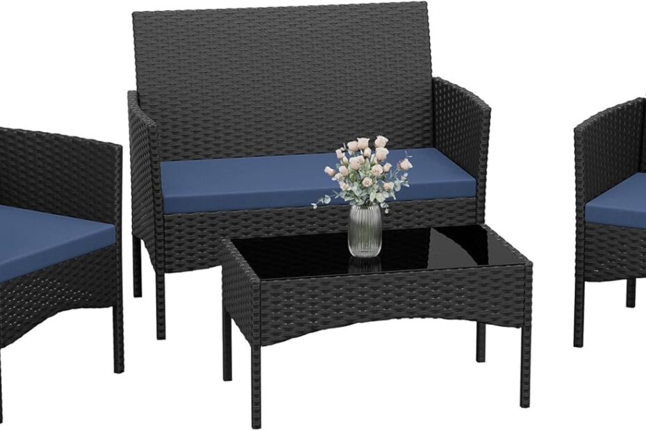 Unwind in Style: Kurapika 4-Piece Wicker Rattan Patio Furniture Set Review