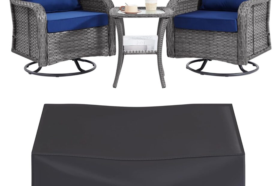 Unwind in Style: Review of the 3-Piece Wicker Patio Furniture Set with Swivel Rocking Chairs