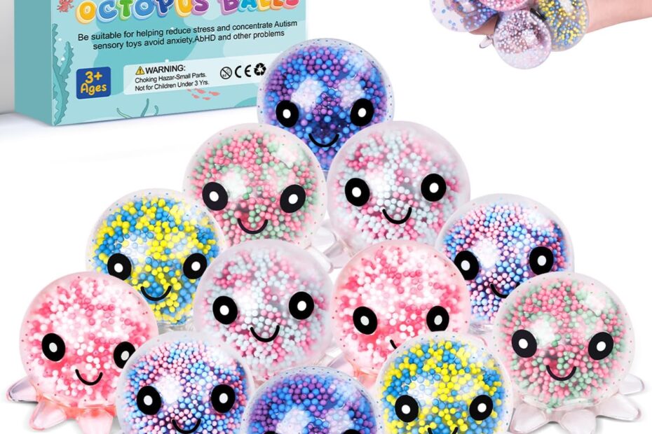 Unwind with Fun: 12 Pack Octopus Stress Balls for Ultimate Relief!