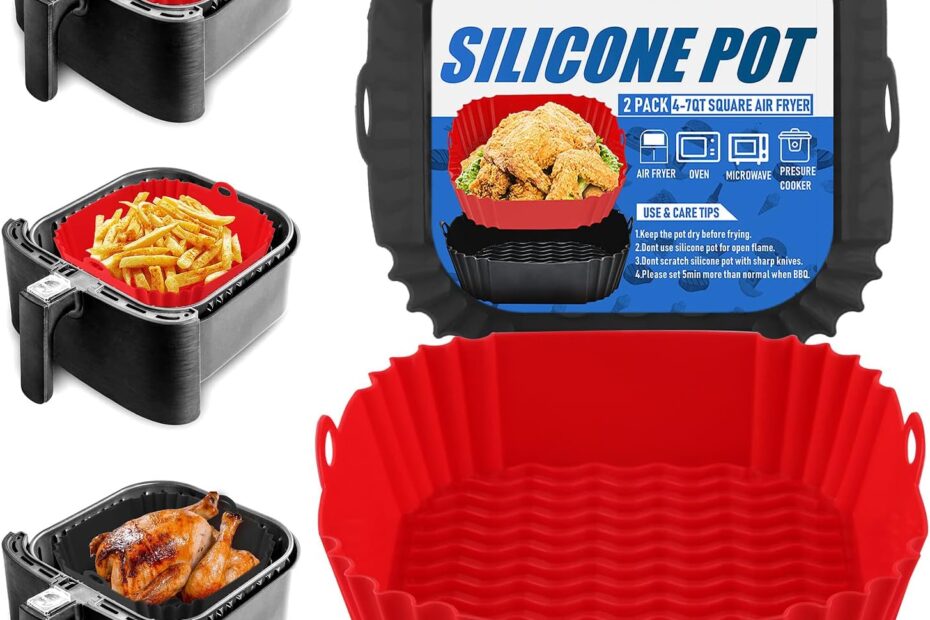 Upgrade Your Air Frying: 2-Pack Silicone Liners for Perfect Cooking