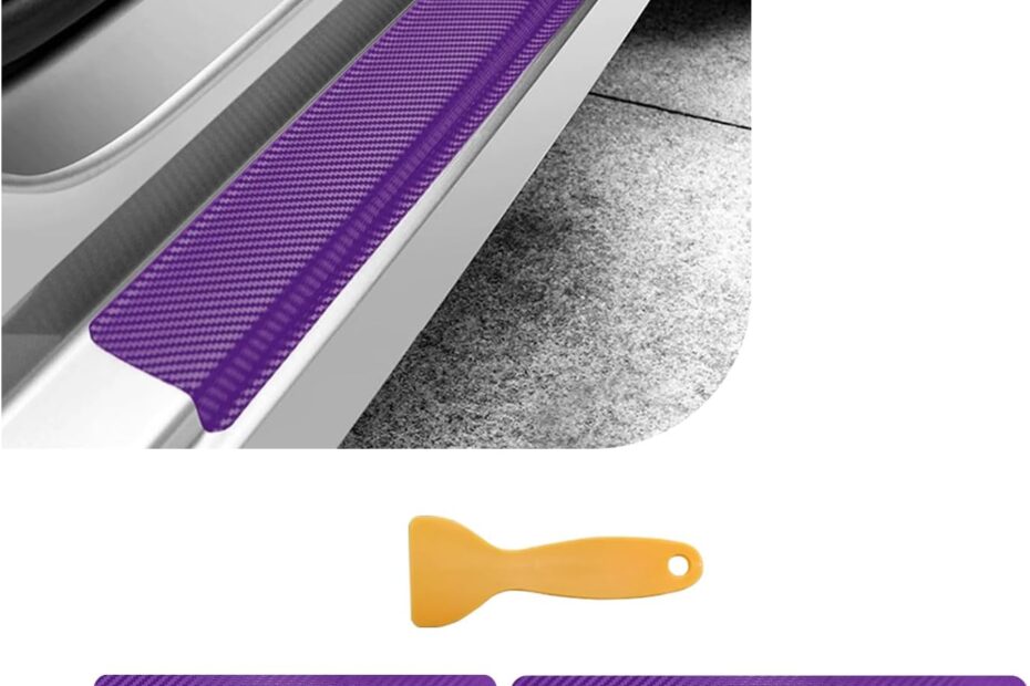Upgrade Your Ride: 4 PCS Purple Carbon Fiber Door Sill Protectors Review
