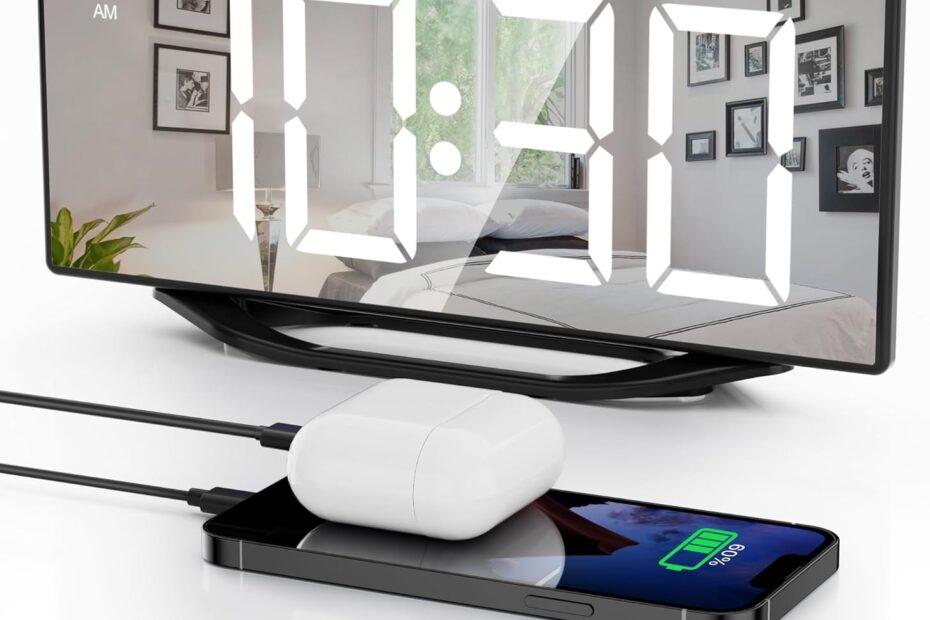 Wake Up in Style: Review of the 8.7" LED Mirror Alarm Clock with USB Charging