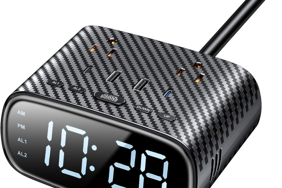 Wake Up Smart: The Ultimate Alarm Clock with Dimmable Display and USB Power Hub
