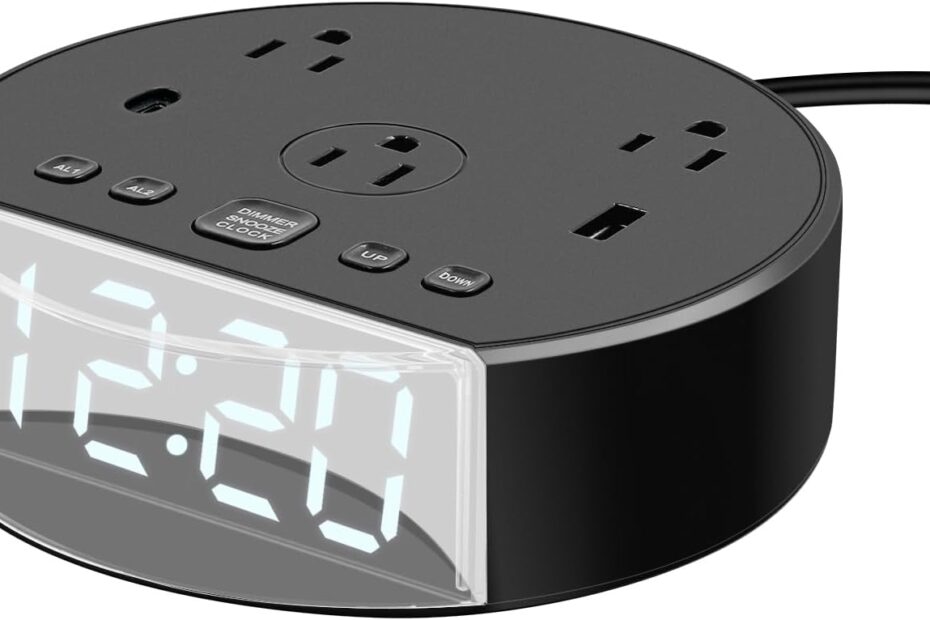 Wake Up to Convenience: The Ultimate Alarm Clock with USB Charger & Outlets