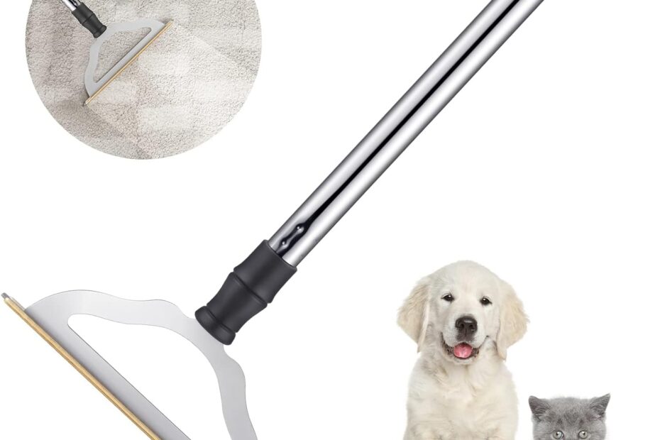 Effortlessly Tackle Pet Hair: The 47" Adjustable Carpet Rake Review!