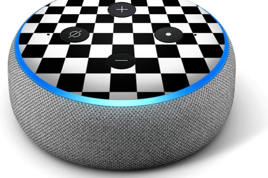 Elevate Your Echo Dot: Trendy Black and White Checkers Skin Review