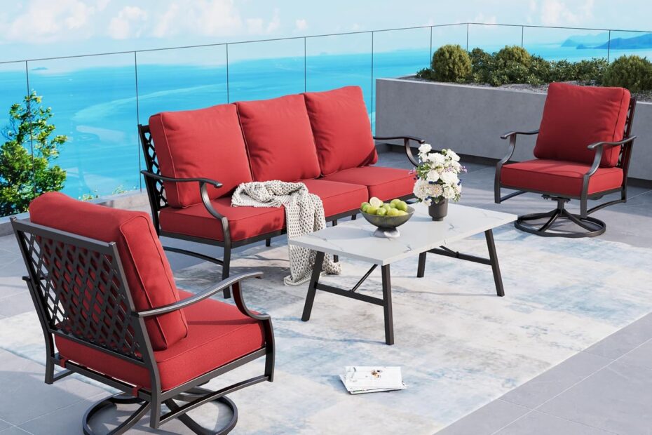 Elevate Your Outdoor Space: A Review of the 4-Piece Metal Patio Furniture Set