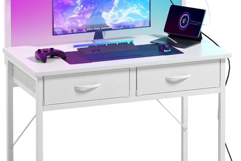 Elevate Your Workspace: Review of the MUTUN 31-Inch Desk with Built-In Power Outlet & LED