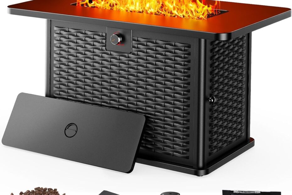 Experience Warmth and Style: AMADA 43" Propane Fire Pit Table Review