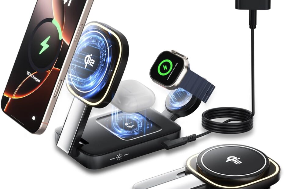 Illuminate & Charge: The Ultimate 3-in-1 Magnetic Wireless Charging Station Review