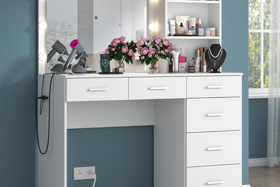 Illuminate Your Beauty: The Ultimate 39" White Vanity Desk Review!