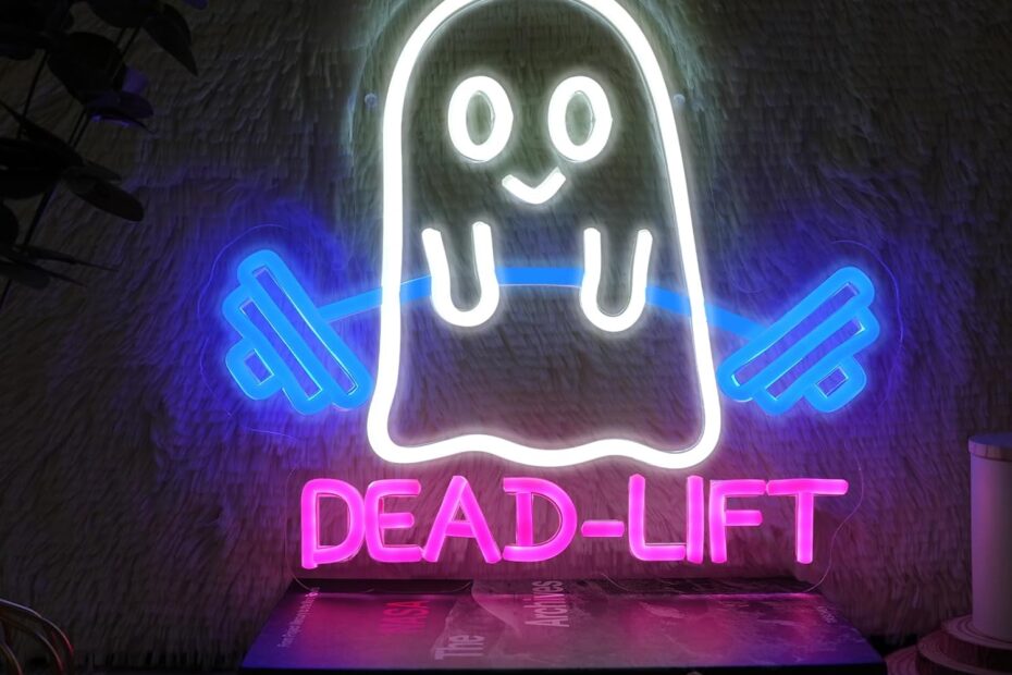 Illuminate Your Gym with the Fun Ghost Dead Lift Neon Sign!