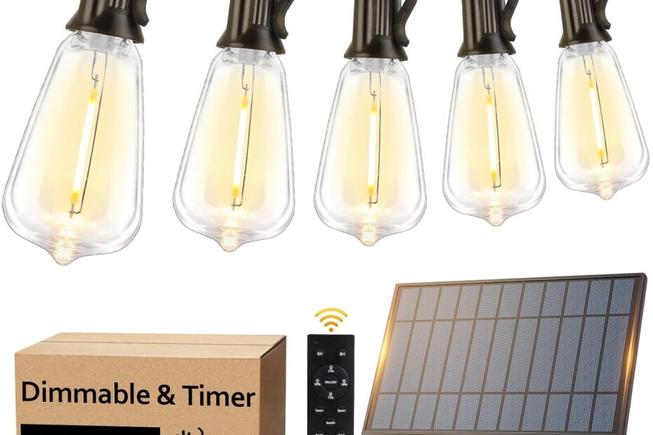 Illuminate Your Outdoors: Review of 100FT Solar String Lights with Remote & USB Rechargeable LED Bulbs