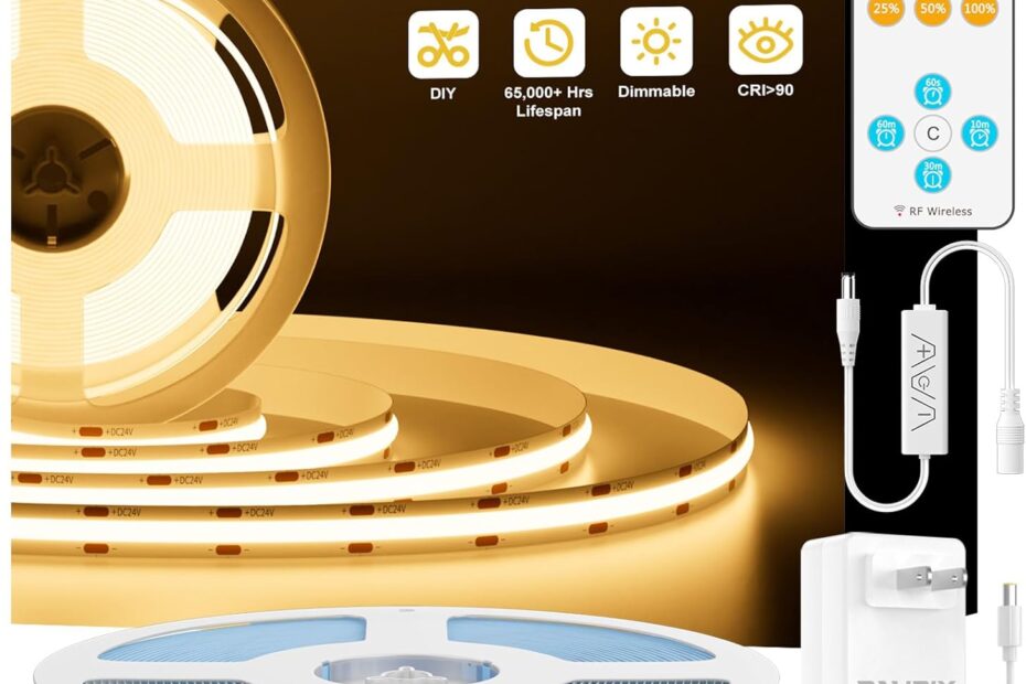 Illuminate Your Space: PAUTIX 16.4ft Dimmable COB LED Strip Light Review