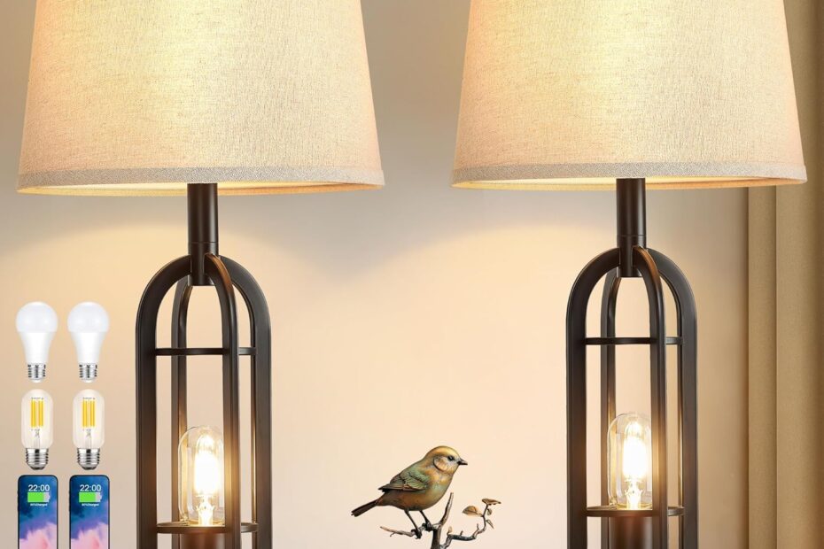 Illuminate Your Space: Review of Farmhouse Black Table Lamps with USB Ports
