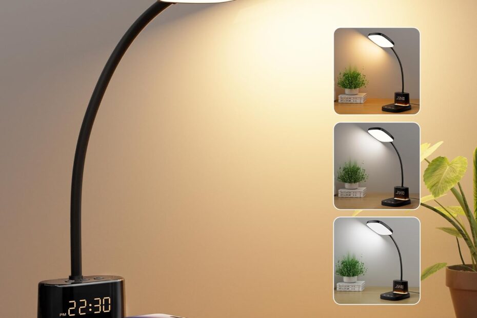 Illuminate Your Space: Sailstar Desk Lamp Review with Wireless Charger & Clock!