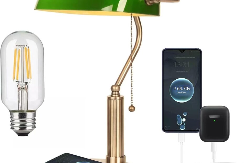 Illuminate Your Workspace: The FIRVRE Vintage Desk Lamp with Wireless Charging