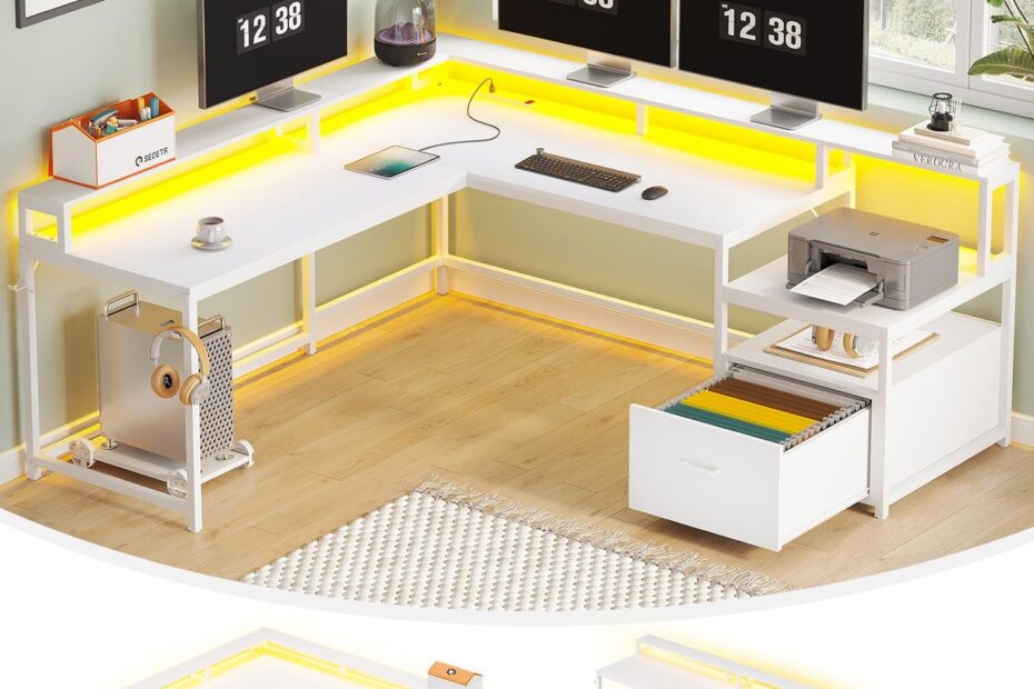 "Level Up Your Workspace: The SEDETA L Shaped Gaming Desk Review"