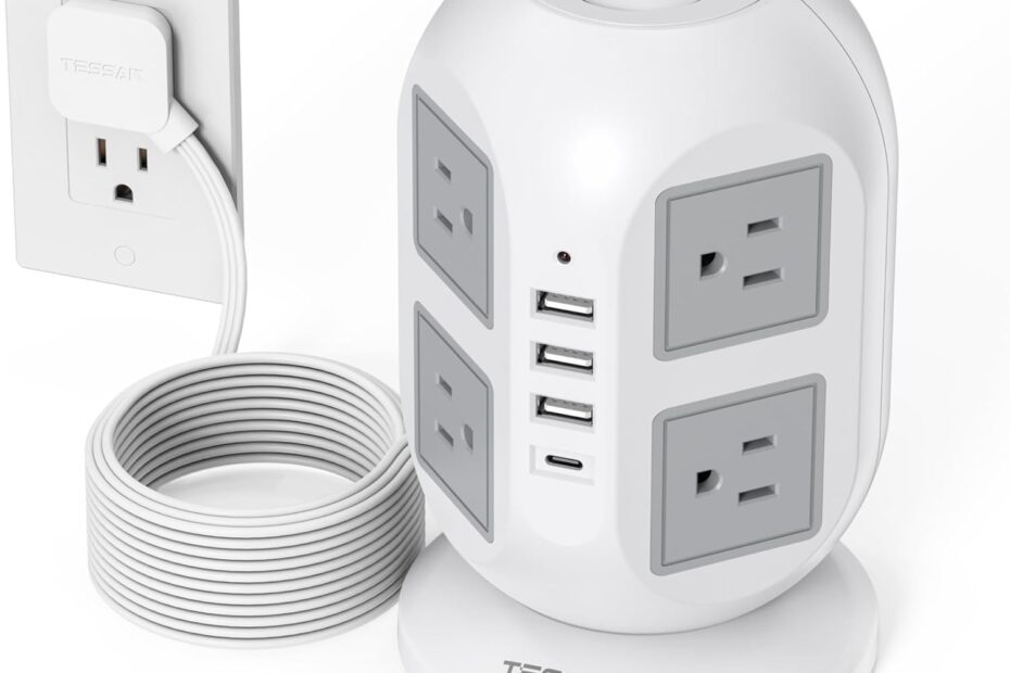 Maximize Power & Protection: TESSAN 10 ft Tower Surge Protector Review