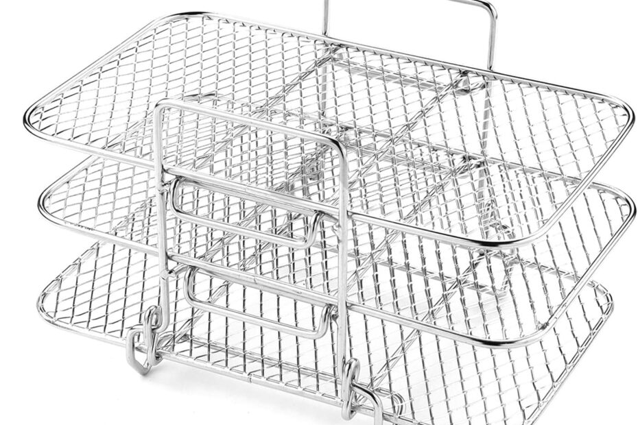 Maximize Your Air Fryer: The Ultimate 3-Layer Stainless Steel Dehydrator Rack!