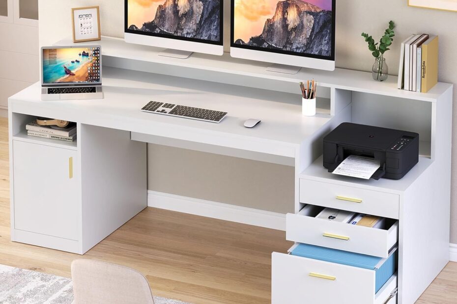 Maximize Your Workspace: A Review of the White Computer Desk with Storage Options