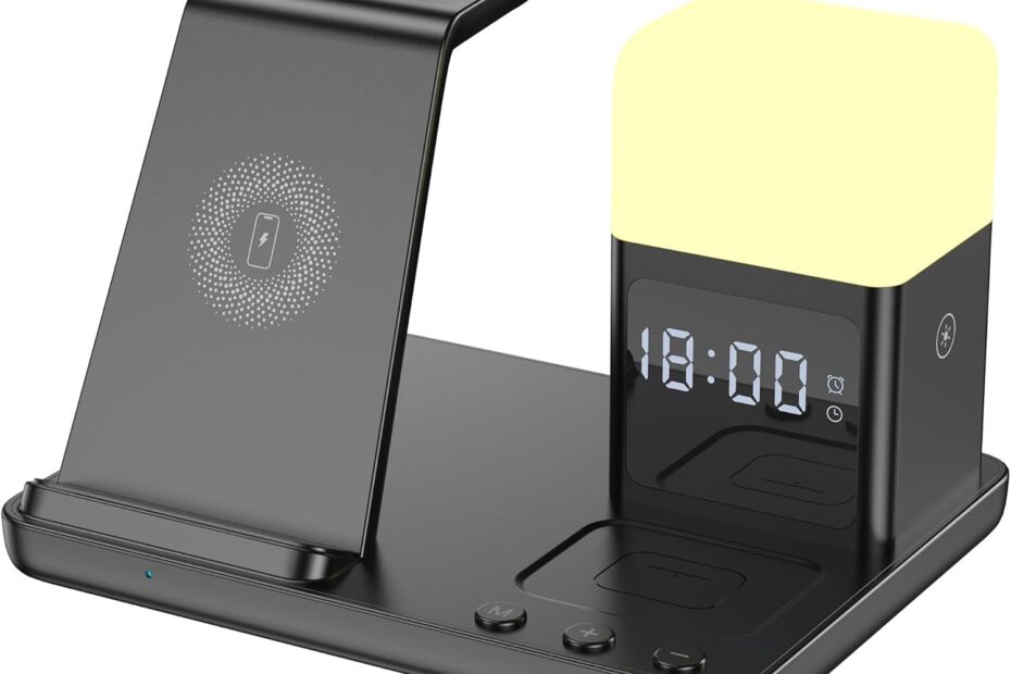 Revamp Your Nightstand: 6-in-1 Wireless Charger for Samsung - Clock, Light & More!