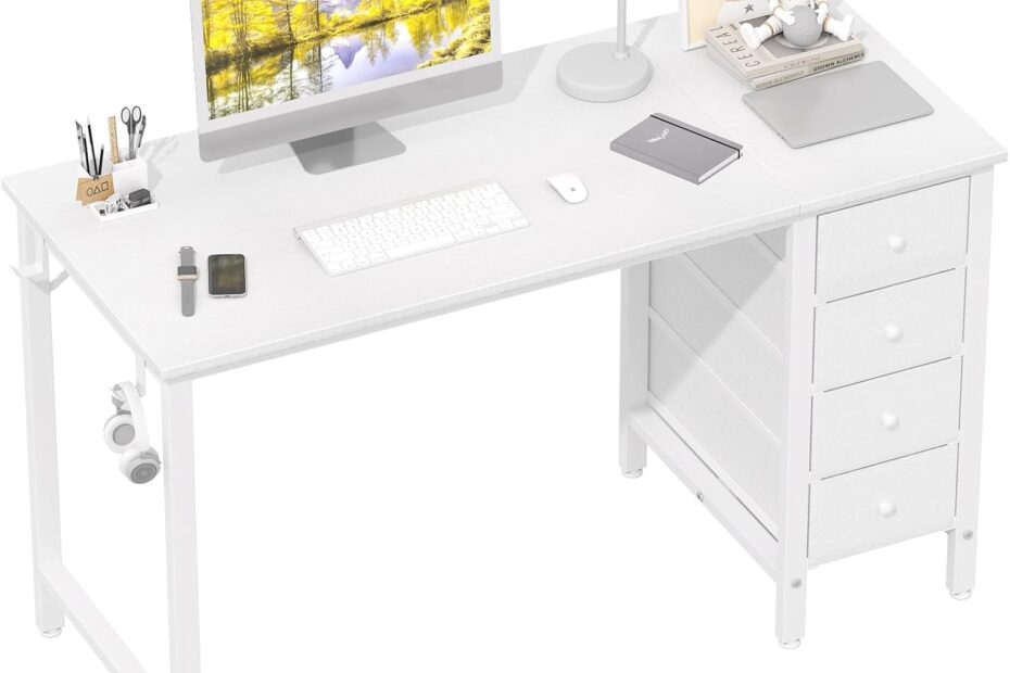 Revamp Your Workspace: Lufeiya's Stylish 47-Inch White Computer Desk Review