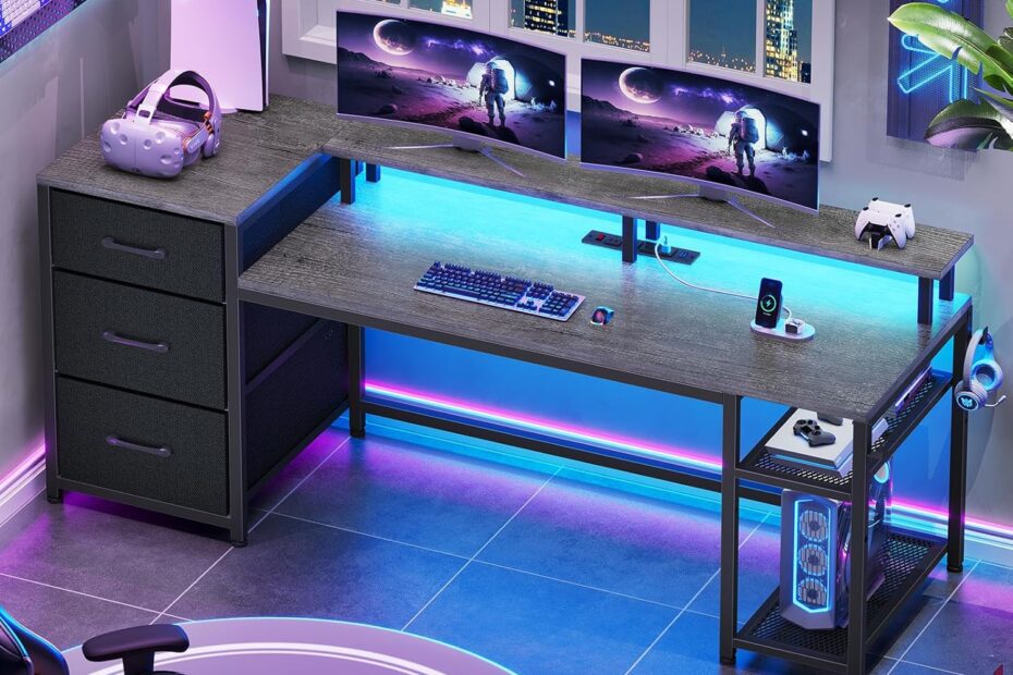 Revamp Your Workspace: SEDETA 59" Office Desk with LED Lights & Storage Reviewed!