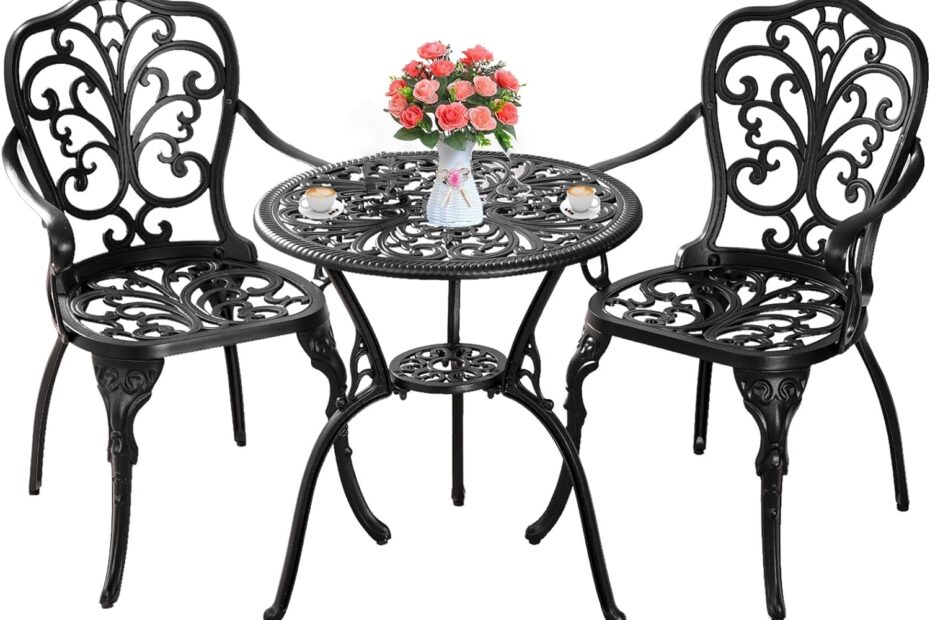 Stylish Comfort: Review of the 3-Piece Butterfly Black Patio Bistro Set