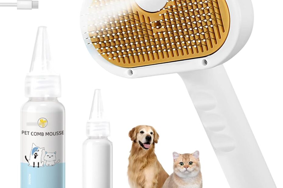 The Ultimate Pet Steam Brush: Grooming Made Easy for Dogs and Cats!
