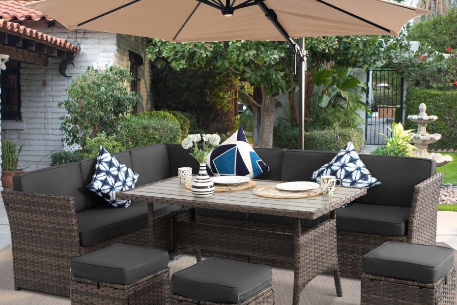 Transform Your Outdoor Space: KIGOTY 7-Piece Rattan Patio Furniture Set Review