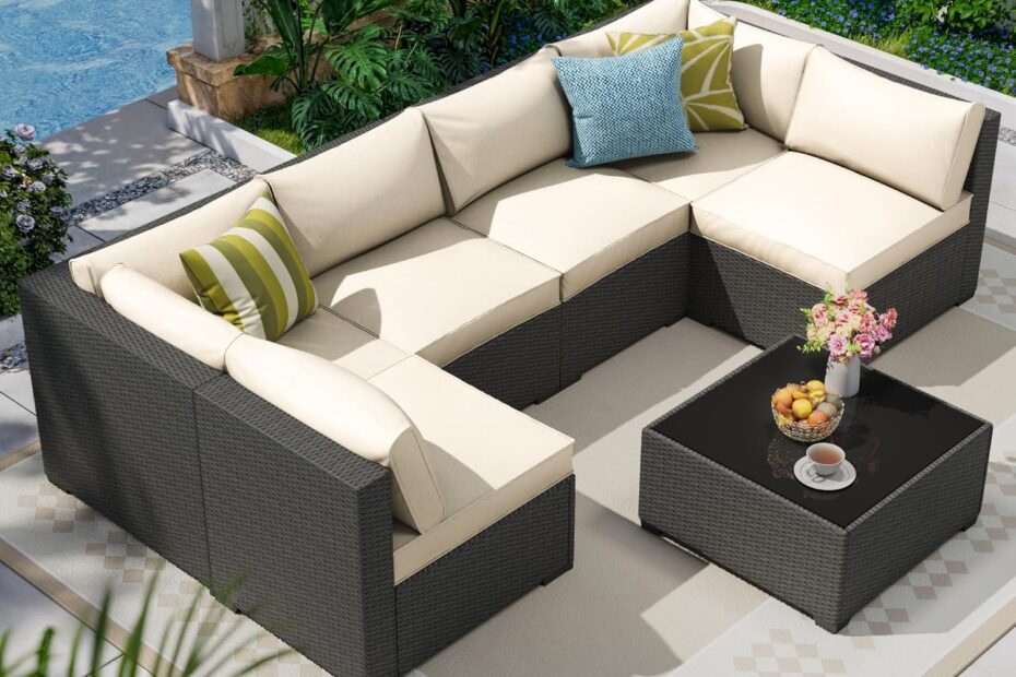 Transform Your Outdoor Space: Review of the 7 Piece Rattan & Wicker Patio Furniture Set