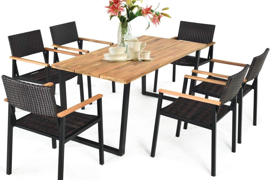 Transform Your Outdoor Space: Tangkula 7-Piece Dining Set Review