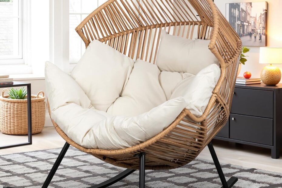 Transform Your Relaxation: Review of the Vongrasig Oversized Wicker Rocking Egg Chair