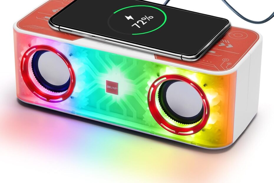 Transform Your Sound: Delxo Bluetooth Speaker & Wireless Charger for the Ultimate Party Experience!
