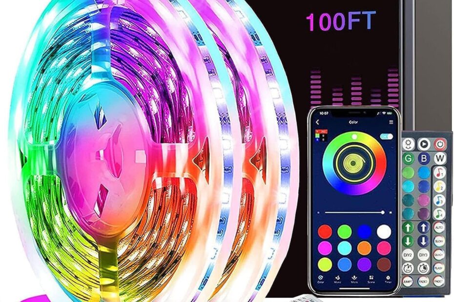 Transform Your Space: Review of 100ft Smart RGB LED Music Sync Strip Lights