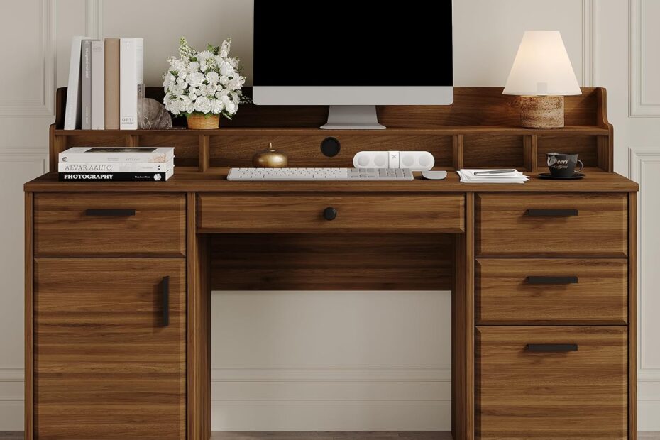 Transform Your Workspace: Review of the 58 Inch Rustic Brown Executive Desk